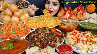 Eating Pani PuriSamosaMaggiDahi PuriChilli Chicken Curry Indian Street Food ASMR Eating Mukbang [upl. by Zobkiw]