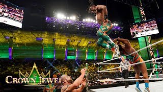 Kofi Kingston takes to the air against Cesaro WWE Crown Jewel 2018 WWE Network Exclusive [upl. by Ekusuy]