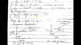 Lecture  6 Freundlich adsorption Isotherm its derivation amp graphical explanationSURFACE CHEMISTRY [upl. by Casanova]