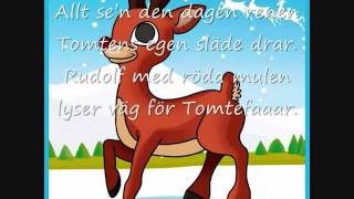 Rudolf med röda mulen med text [upl. by Aineval]