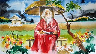 Rabindranath Tagore Drawing [upl. by Ytinirt]