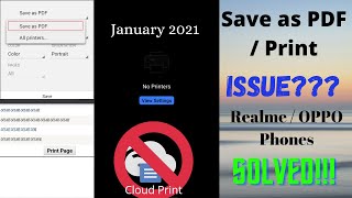 How to solve Save as PDF  Print problem in Realme and Oppo phones after January 2021 [upl. by Ayaros]