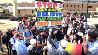 Hateful Students on quotValentines Dayquot Kennesaw State University  Kerrigan Skelly Open Air Preaching [upl. by Ruhtra]