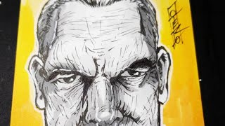 Horror Month  How to draw the Mummy BORIS KARLOFF [upl. by Anigue]