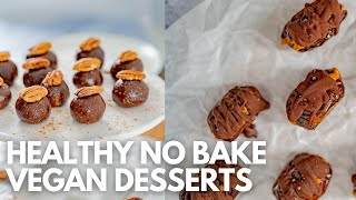 Healthy Desserts 2 Easy Nobake Date Treats  Vegan Oilfree No Refined Sugar [upl. by Nayab]