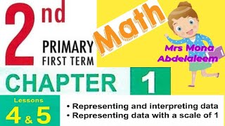 maths math2 Math grade 2 first term Chapter 1 Lesson 4amp5 Represent data with a scale of 1 [upl. by Thekla]