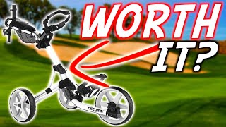 CLICGEAR 40 PUSH CART 6 MONTH REVIEW Is It The Best Golf Push Cart Clic gear footage [upl. by Ellennaj126]