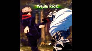 Yuji triple kick is insane 🔥🗿anime jujutsukaisen shorts [upl. by Ronnica]