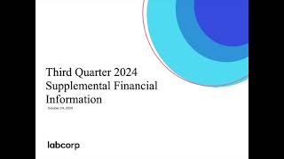 Labcorp Holdings LH Q3 2024 Earnings Presentation [upl. by Farra]