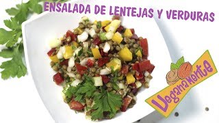 ENSALADA con LENTEJAS 🥗 Recetas Veganas  Veganamente [upl. by Ulrica939]