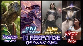 Archelos vs Alela vs Liliana vs Kydele and Ravos EDH Gameplay [upl. by Megdal208]