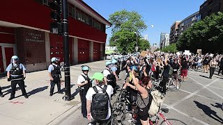 Thousands of Protesters Block Fire Department  Chicago IL 632020 [upl. by Enilec]