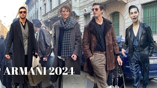 GIORGIO ARMANI MENSWEAR FALLWINTER 2024  ITALIAN STYLE AT MILAN FASHION WEEK [upl. by Assennev]