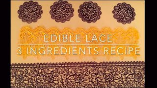 3 Simple Ingredients Lace  No Tylose  Eggless  01 [upl. by Lanford]