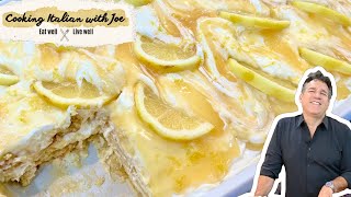 Worlds Best Lemon Tiramisu Recipe Easy Cooking Italian with Joe [upl. by Esiouqrut]