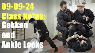 090924 Ninjutsu Class Notes Gekkan Shinden Fudo Ryu and Ankle Locks [upl. by Ajak393]