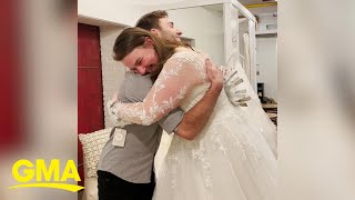 Brother surprises younger sister by purchasing her wedding dress [upl. by Lamraj]