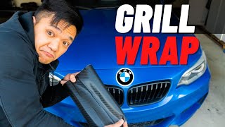 BMW Grill UPGRADE  Vinyl Wrap  BMW m235i f22 2 series f82 [upl. by Nosnar]