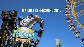 Maidult Regensburg 2017  die Fahrgeschäfte [upl. by Ahsemac]