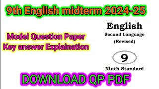 9th sa1 english question paper 2024  Class 9th mid term question paper key answer learneasilyhub [upl. by Adnam]