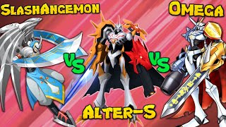 Slash Angemon Vs Alters Vs Omegamon  Digimon Masters Online [upl. by Margarita422]