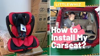 How to Install Koopers Lambada Using Seat Belt  RearwardFacing  LittleWhizcom [upl. by Reld]