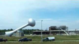 Massena General Motors Water Tower Crashes Into Ground [upl. by Annairda]