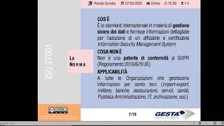 PROBONO COVID  ISO 27001  INFORMATION SECURITY  Renato Goretta Gesta Srl [upl. by Abigail853]