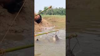 Unique Hook Fishing In River fishingtechnique hookfishtrap fishingmethod bestfishing fishing [upl. by Nuarb895]