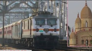 Express Train Cross in the Railway Bridge  Inside Dhakineswari Mandir [upl. by Nylarahs]