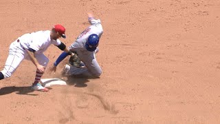 CHCCIN Mesoraco nabs Bryant at second to turn two [upl. by Elockin663]