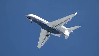 4K Bombardier Challenger 300 Arrival Saskatoon Airport [upl. by Shawna]