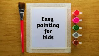 Easy Watercolor painting for kids step by step tutorial easy painting [upl. by Wilma]