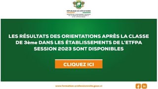 Résultats Des Orientations En 2nde Technique Et Professionnelle Disponibles  Consulter Maintenant [upl. by Liberati14]