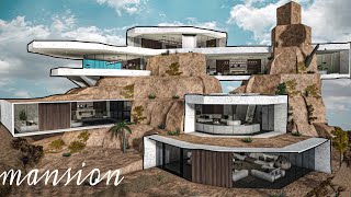 Bloxburg Mansion Mountain Modern House  House Build  Roblox [upl. by Ennalyrehc]