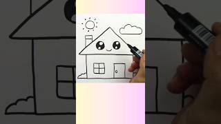 kolay ev çizimi kolayçizimler howtodraw easydrawing cutedrawing shortvideo shorts [upl. by Jeggar]