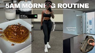 MY 5AM MORNING ROUTINE ☀️ productive day apartment hunting dating apps suck [upl. by Akkina]