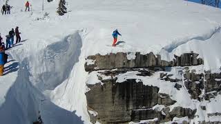 Random Skier Drops 50 FEET Kings and Queens of Corbets Couloir Behind the Scenes TGR [upl. by Akamahs]