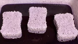 SETTLED PURPLE PASTE 🟣⚪️ POROUS SPONGES SQUEEZING • RINSING 沉降的糊狀物 [upl. by Ihteerp]