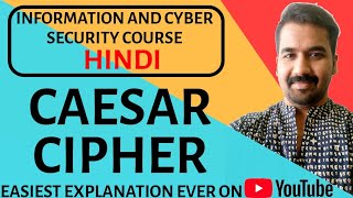 Caesar Cipher Explained with Solved Example ll Information and Cyber Security Course in Hindi [upl. by Oech]