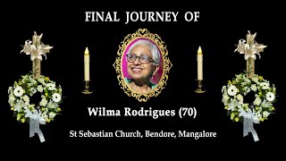 Final Journey of Wilma Rodrigues 70  St Sebastian Church Bendore Mangalore [upl. by Vivienne]