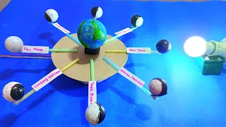 Phases of Moon working model  moon phases working model for science project exhibition [upl. by Connor696]