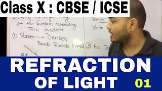 Refraction of Light Class X  CBSE  ICSE  Bending of Light  Bending in Glass Slab And Prism [upl. by Jeniffer]