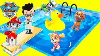 Paw Patrol Waterslide Toy Compilation with Rubber Ducky Kiki PJ Masks [upl. by Narej]