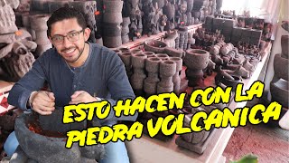 LA CULTURA DE LAS PIEDRAS MOLCAJETES METATES COMALES ASÍ TRANSFORMAN LA PIEDRA VOLCANICA [upl. by Selry866]