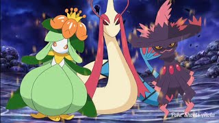 Lana Mallow and Sophocles Vs Milotic Mismagius and Lilligant [upl. by Ettenowtna]