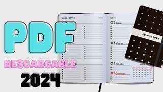 Agenda 2024 para Imprimir Plantilla en PDF barata y completa Como hacerla y encuadernacion fácil [upl. by Alegnad]