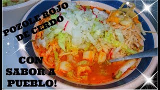 Pozole Rojo de Cerdo Para Fiesta CON SABOR A PUEBLO [upl. by Nairrad458]