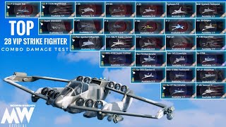 New Strike fighter with Top 28 VIP strike fighter Combo damage test 🔥 Modern Warships [upl. by Hakym]