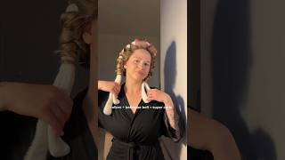 Rollers  bathrobe belt  super curls shorts curls hairrollers hairtutorial [upl. by Strep]